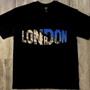 Black "London" Graphic T-Shirt - unisex large, cotton